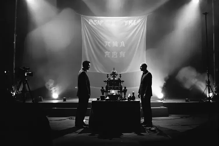剧组开机现场，两位主演站位引发番位之争